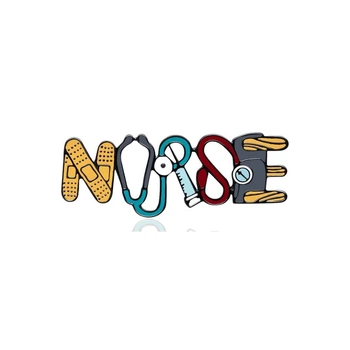 Значок (пин) BROCHE брошь бижутерия Медицина Nurse (Медсестра) разноцветный BRGV114520