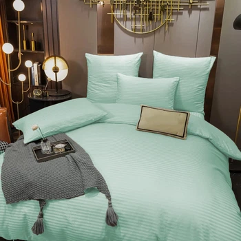 Простирадло MirSon Royal Soft Stripe 30-0013 Azure 220x240 см