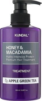 Бальзам KUNDAL Honey & Macadamia Protein Hair Treatment Apple Green Tea для волосся з медом та олією макадамії 500 мл