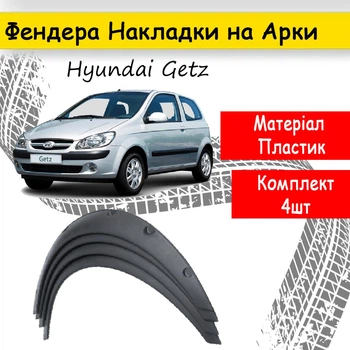 Накладки на арки Фендера Hyundai Getz ABS пластик универсальные черный