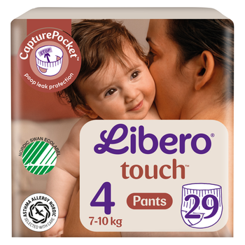 Подгузники-трусики Libero Touch Pants 7-10 кг Размер 4 29 шт (7322542264997)