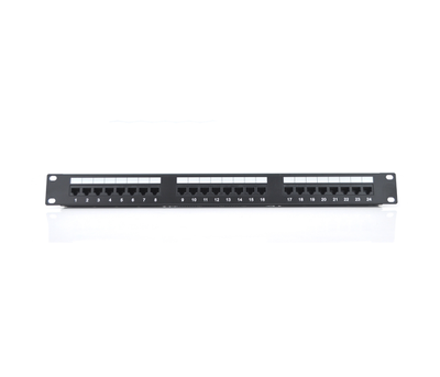 Патч-панель RITAR 24 порта UTP DUAL Cat.5E 19" 1U, с кабельным организатором Black (YT-07415)