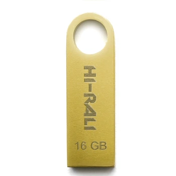 Флешка Hi-Rali Shuttle 16GB USB 2.0 Type-A, золотая