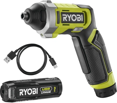 Викрутка акумуляторна Ryobi USB Lithium RSD4-120T 4В 1х2А·год 5Нм 200об·хв 10 біт 0.31кг кейс