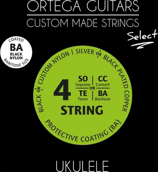 Струны для укулеле баритон Ortega Custom Select Black Nylon UKSBK-BA (R128684)