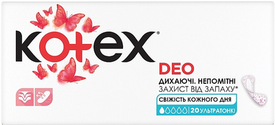 Щоденні гігієнічні прокладки, 20 шт - Kotex Deo Ultraslim 20шт (1115146-1488671-2)