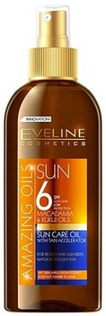 Солнцезащитное масло для ускорения загара - Eveline Cosmetics Amazing Oils Sun Care Oil Tanning Accelerator, SPF 6 150ml (1290220-591528569-2)
