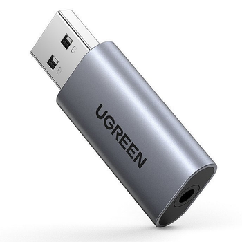 Зовнішня звукова карта USB 2.0 to 3.5m Аудіоптер TRS стерео OMTP/CTIA UGREN CM383 (Сіра)