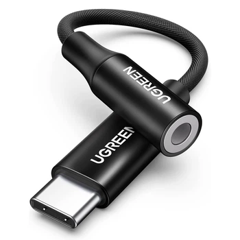 Перехідник USB Type C на 3.5 мм Ugreen для навушників c DAC chip AV161 25836 (Чорний)