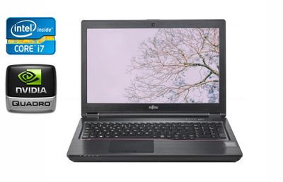 Мобильная рабочая станция Б-класс Fujitsu Celsius H780 / 15.6" (1920x1080) IPS / Intel Core i7-8750H (6 (12) ядер по 2.2 - 4.1 GHz) / 32 GB DDR4 / 512 GB SSD / nVidia Quadro P600, 4 GB GDDR5, 128-bit / 4G / HDMI / Windows 10 б/у