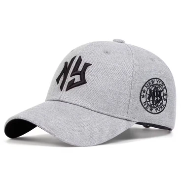 Кепка бейсболка New York NY с вышивкой мужская женская регулируется unisex серая (131325)