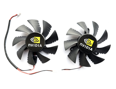 Вентилятор для видеокарты Mingying (MGOY) GTX 750 TI 950 1050 TI 75 мм 2-pin XY-D08015S комплект 2 шт (№497)