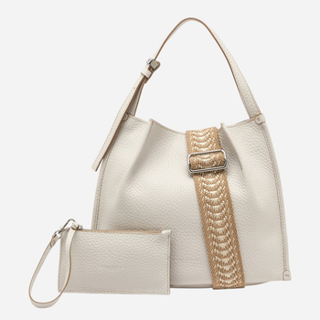 Zestaw (torebka shopper + kosmetyczka) damski skórzany