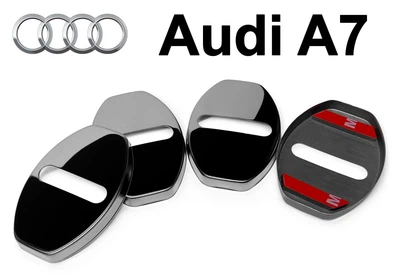 Накладка (заглушка) замка дверей Audi A7 (4 двери) Черные