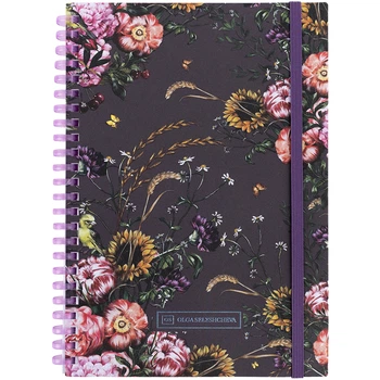 Блокнот на спiралi Axent Olga Selyshcheva, Purple field 8471-6-A-OS, A5, 80 аркушів, клітинка, тверда обкладинка