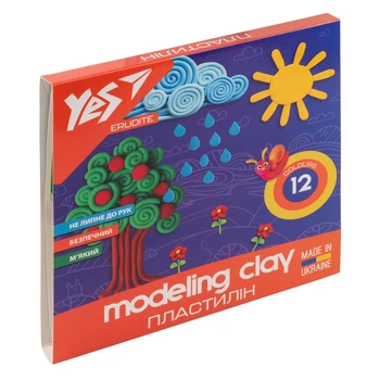 Пластилин YES Erudite 12 цветов 240 г (540560)
