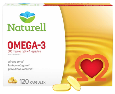 Дієтична добавка Naturell Омега-3 500 мг 120 капсул (5907377136712)