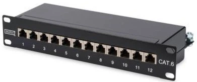 Патч-панель DIGITUS CAT 6 STP, 10", 1U, 12 портів, зібрана