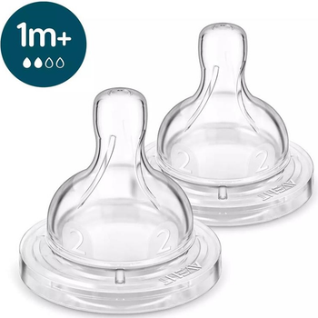 Соска Avent Anti-Colic 1міс+, силіконова, повільний потік, 2шт