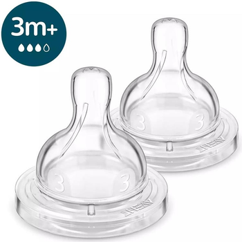 Соска Avent Anti-Colic 3міс+, силіконова, середній потік, 2шт