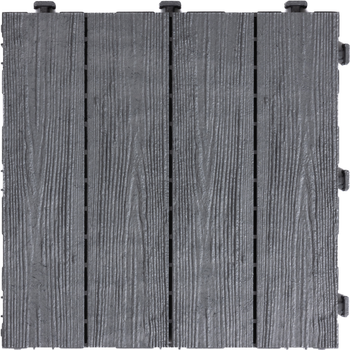 Садовая дорожка на землю модульное покрытие напольное MultyHome Woodgrain рифленое 30х30х2.3 см 6 шт. Светло-серое (5903104918699)