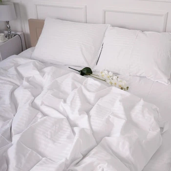 Простирадло на гумці MirSon Royal Soft Stripe 30-0023 Snow Joy 160x200 см (2200011305301)