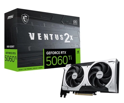 Видеокарта MSI GeForce RTX 5060 Ti Ventus 2X OC Plus 8GB GDDR7 DLSS4 (5060 Ti 8G VENTUS 2X OC PLUS) EU