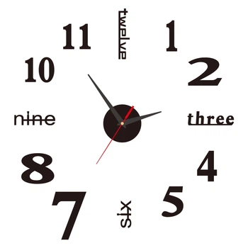 Настінний 3D-годинник Clock3D, чорний