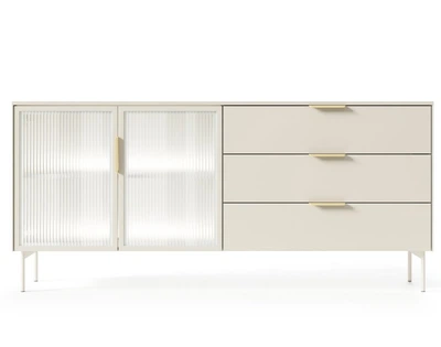 Комод с подсветкой Луми / Lumi 2D3S/181 2-дверный с 3 ящиками Кашемир Perfect Home