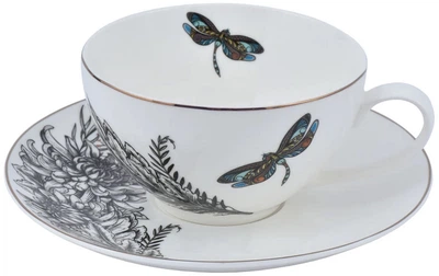 Чашка чайна з блюдцем Astera Charm Dragonfly Color 410 мл (A0530-CS410-A)