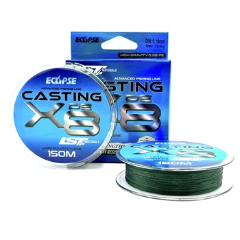 Шнур Eclipse Casting PE X8 Dark Green 150m 0.16mm 12.4kg.,30.46.22857