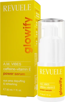 Сироватка для шкіри навколо очей Revuele Glowify A.M. Vibes Power Serum Caffeine + Vitamin E з вітаміном С і кофеїном 30 мл (5061076240344)