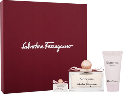 Набір для жінок Salvatore Ferragamo Signorina Парфумована вода 100 мл + Парфумована вода 5 мл + Лосьйон для тіла 50 мл (8052464896264)