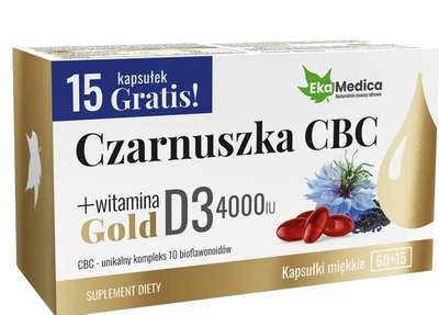 Suplement diety EkaMedica Czarnuszka CBC Gold 75 kapsułek (5902709524182)