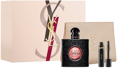 Zestaw damski Yves Saint Laurent Black Opium Kosmetyczka + Tusz do rzęs + Woda perfumowana 50 ml (3614274399905)