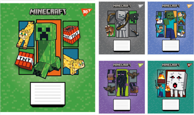 Набір зошитів учнівських YES Minecraft Arrows A5 18 аркушів у лінію x 25 шт (4823092291721)