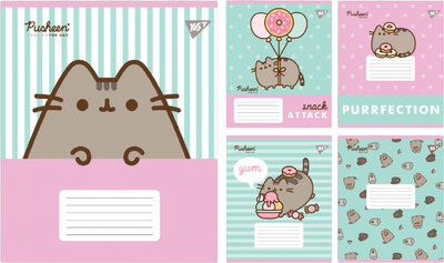 Набір зошитів учнівських YES Pusheen Candy A5 18 аркушів у лінію x 25 шт (4823092291998)