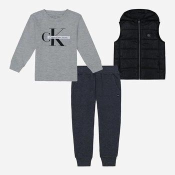 Детский теплый комплект (лонгслив + жилет + штаны) для мальчика Calvin Klein 236094304 104 см Разноцветный (1159834469)