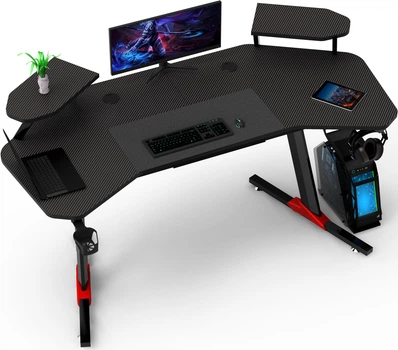 Геймерский компьютерный стол GT Racer T-1246 (160x60x73) Black