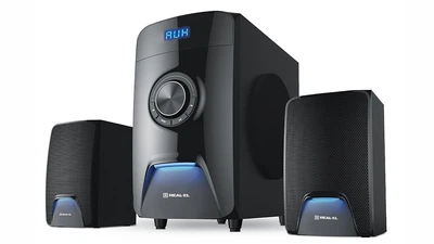 Колонки 2.1 REAL-EL M-570 black Bluetooth, караоке Refurbished