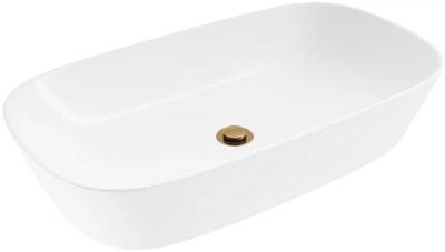 Раковина Helmken 39370000 70 см белая + сифон + донный клапан Click-Clack золотистый