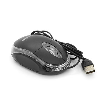 Мышь USB Merlion MS-Zero, длина кабеля 115см, 2 кнопки+scroll, (98х60х36 мм), Black