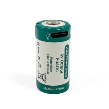 Аккумулятор 16340 (RCR123) Keepower 1000mAh 3.0V Li-ion, TYPE-C 1шт (57496)