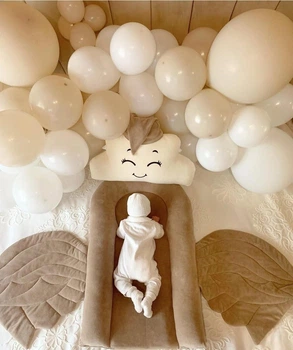 Кокон з крилами Chickabiddy, кавовий бавовняний велюр, позиціонер для малюка, гніздечко для новонароджених, 0-9 міс, 90х50 см