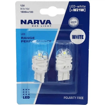 Комплект світлодіодних ламп Narva Range Performance W21W LED 12V W3X16d WHITE 6000K (2 шт)