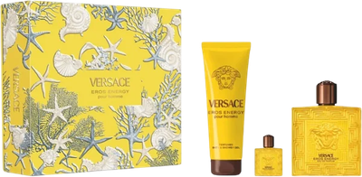 Набір для чоловіків Versace Eros Energy Парфумована вода 100 мл + Гель для душу 150 мл + Мініатюрна Парфумована вода 5 мл (8011003900060)