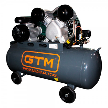 Компрессор воздушный GTM KCJ2070-100L (2.2 кВт, 320 л/мин, 100 л) масляный двоцилиндровый поршневой (26079)