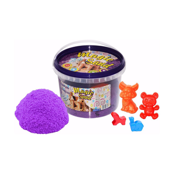 Кінетичний пісок Magic Sand, 500 г, з формочками (бузковий) Strateg 371-4