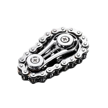 Металевий фіджет-спінер іграшка велосипедний ланцюг Antistress Chain Spinner, сріблястий