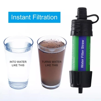 Фільтр портативний для води туристичний похідний Water Filter Straw на 3000 л Зелений